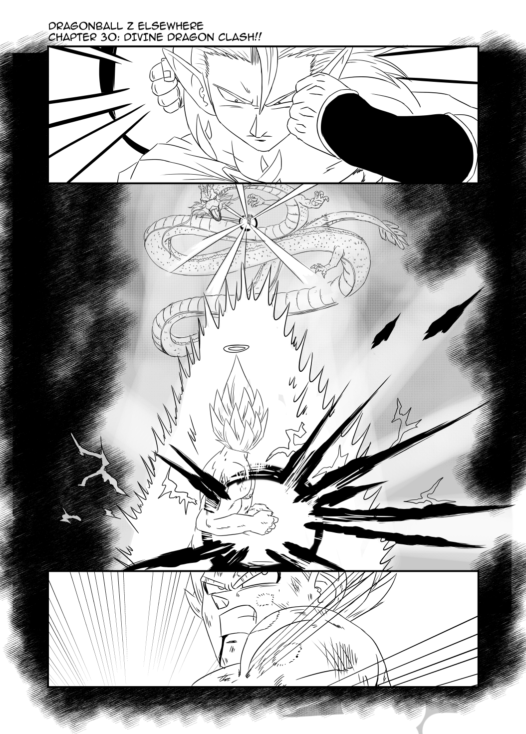 Dragon Ball Z Elsewhere (Doujinshi) Vol. 3 Ch. 30 Divine Dragon Clash!!
