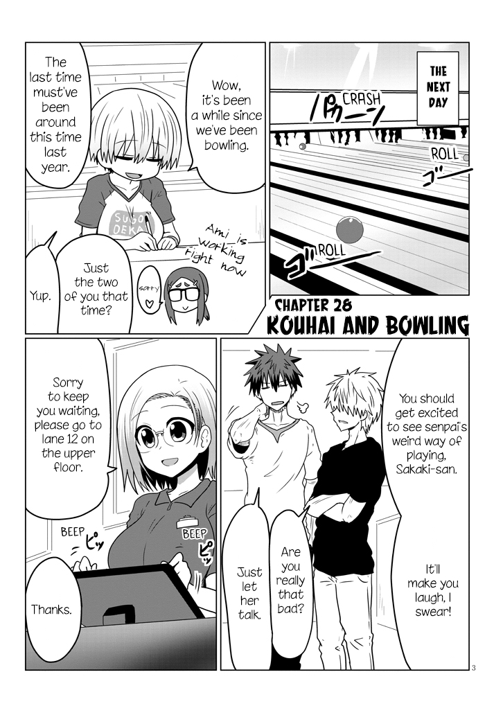 Uzaki chan wa Asobitai! Ch. 28 Kouhai and Bowling
