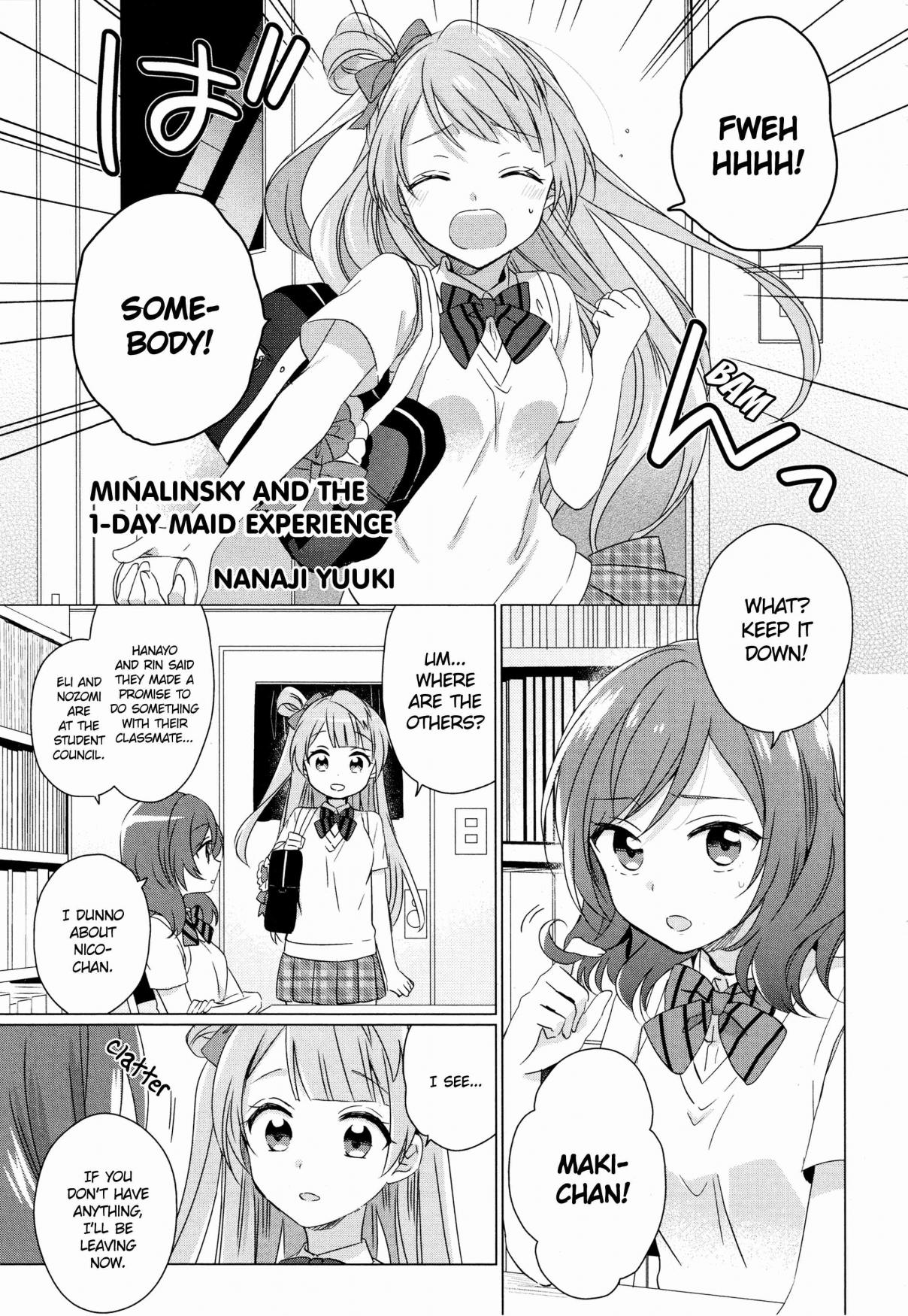 Love Live! Comic Anthology µ's Sweet Memories Vol. 1 Ch. 2 Minalinsky and the One Day Maid Experience
