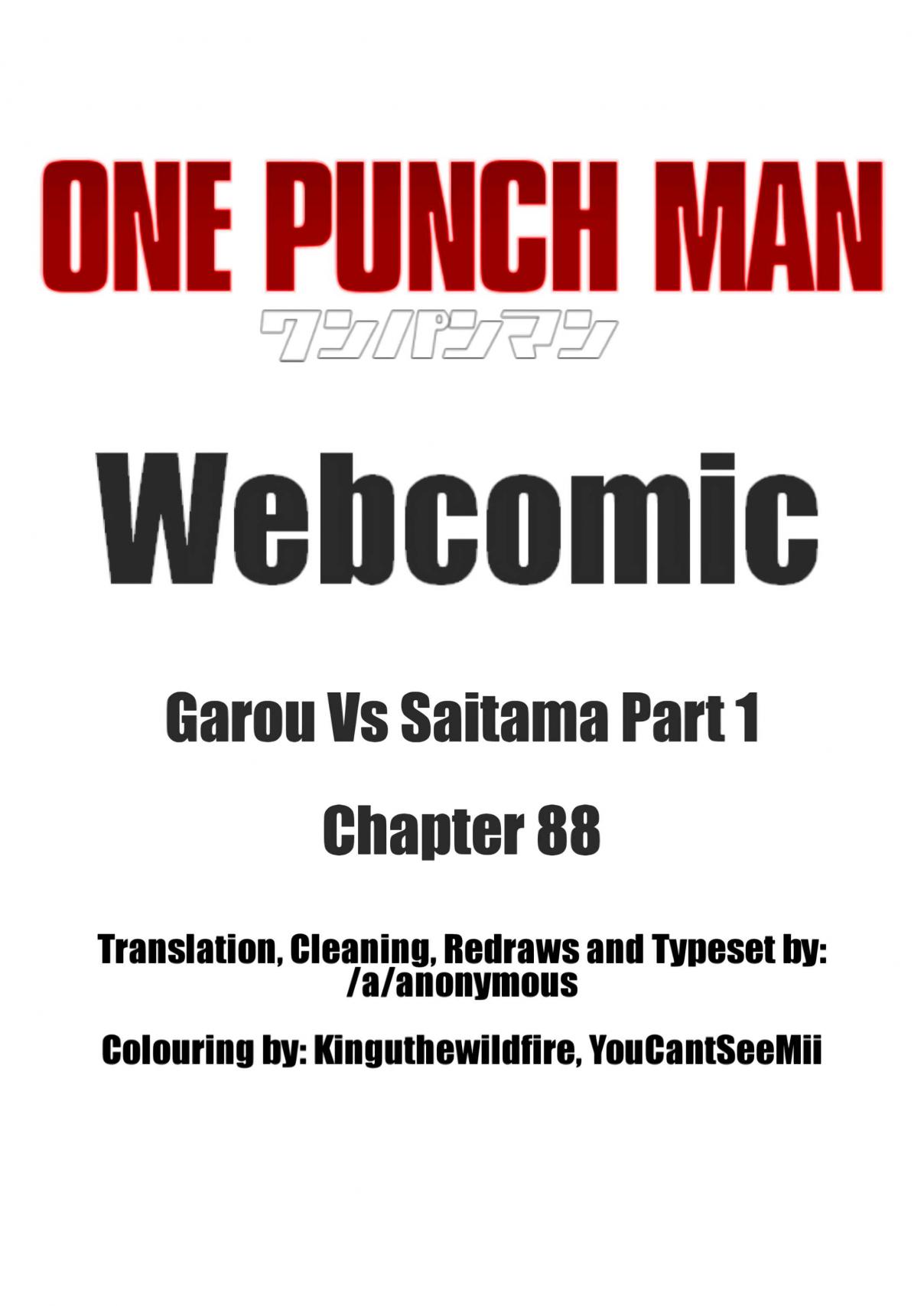 One Punch Man (Webcomic/Fan Colored) Ch. 88 Garou Vs Saitama Part 1