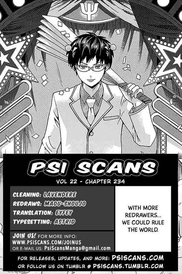 Saiki Kusuo no PSI nan Vol. 22 Ch. 234 Do Some RePSIearch! The Super Idol's Secret