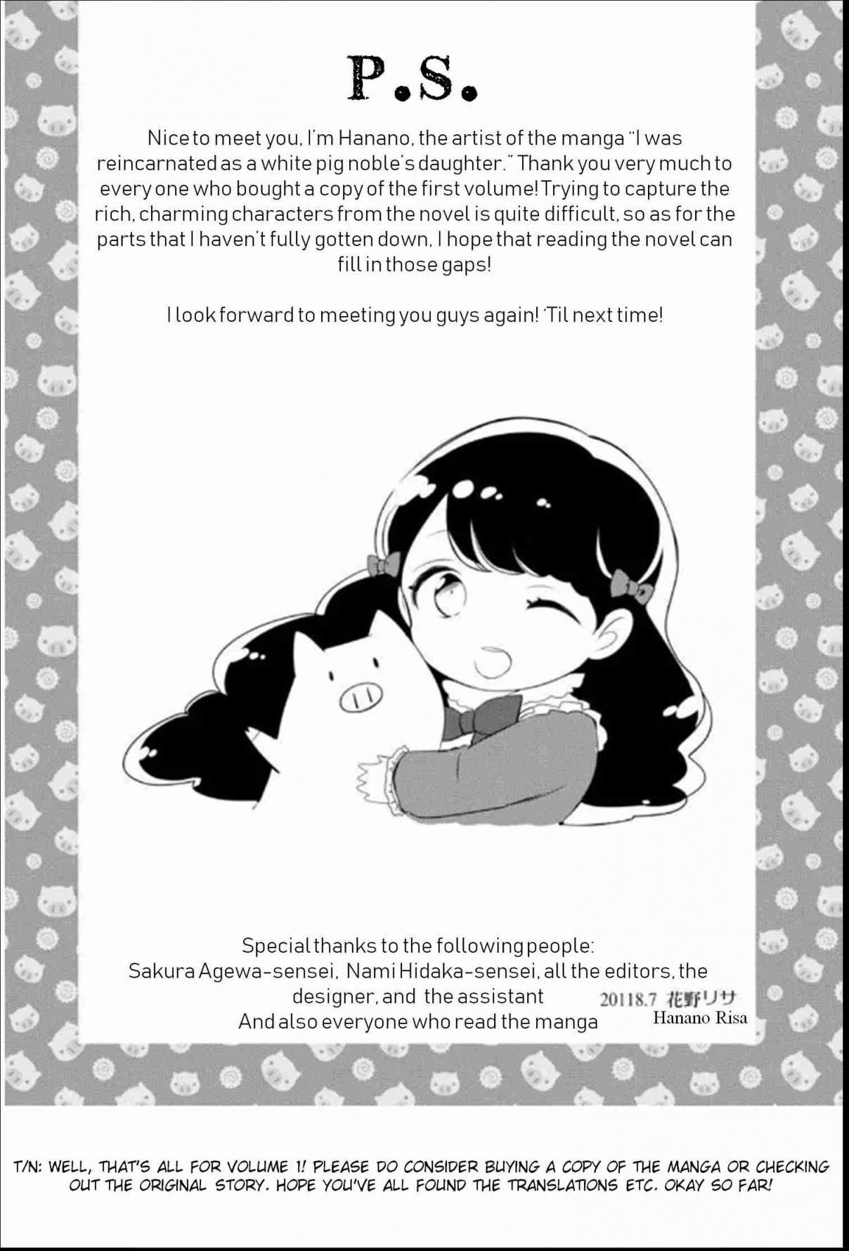 Tensei Saki ga Shoujo Manga no Shiro Buta Reijou datta Vol. 1 Ch. 3.5