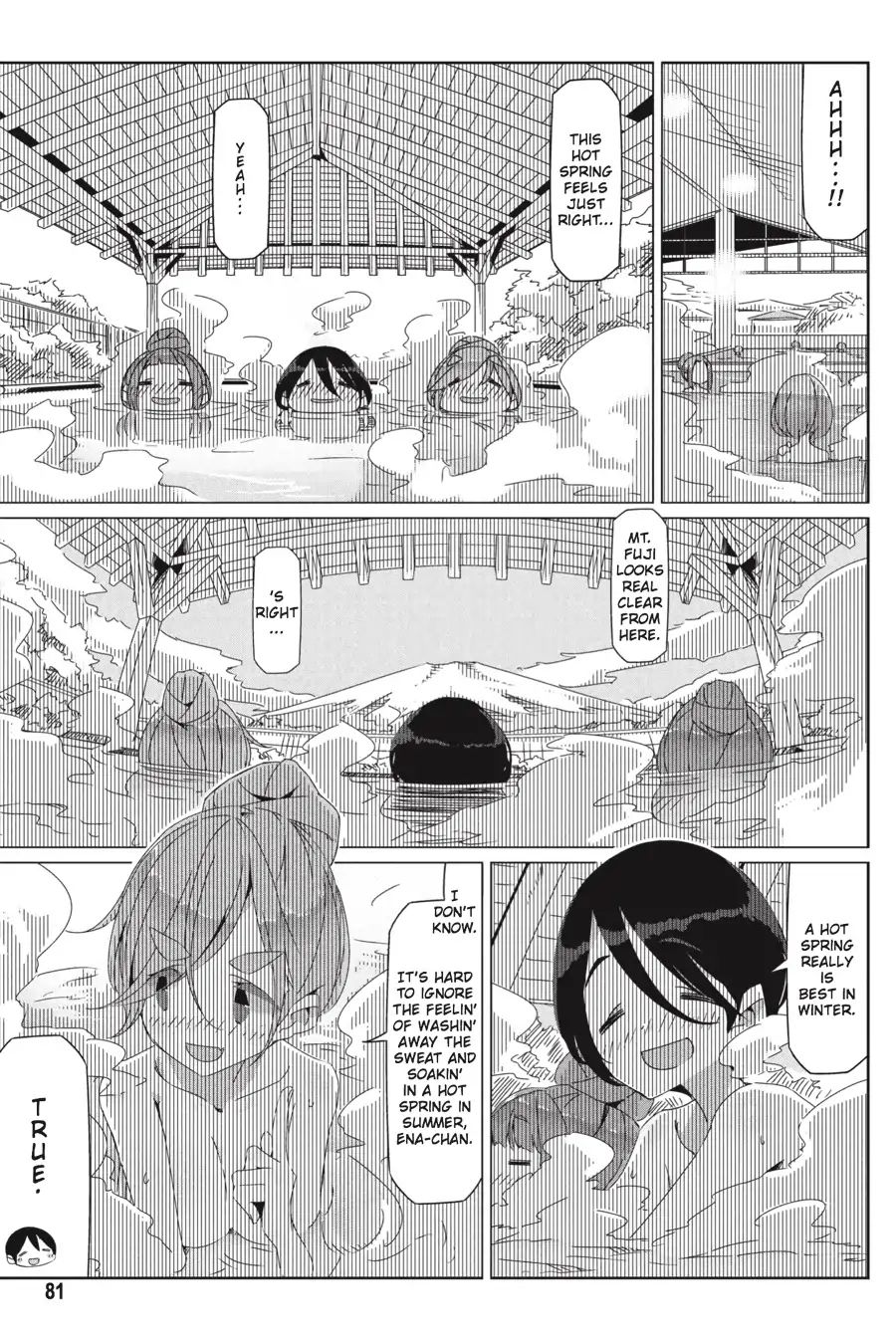 Yurucamp Vol.6 Chapter 32: Snow Country Hot Pot and Lake Yamanaka