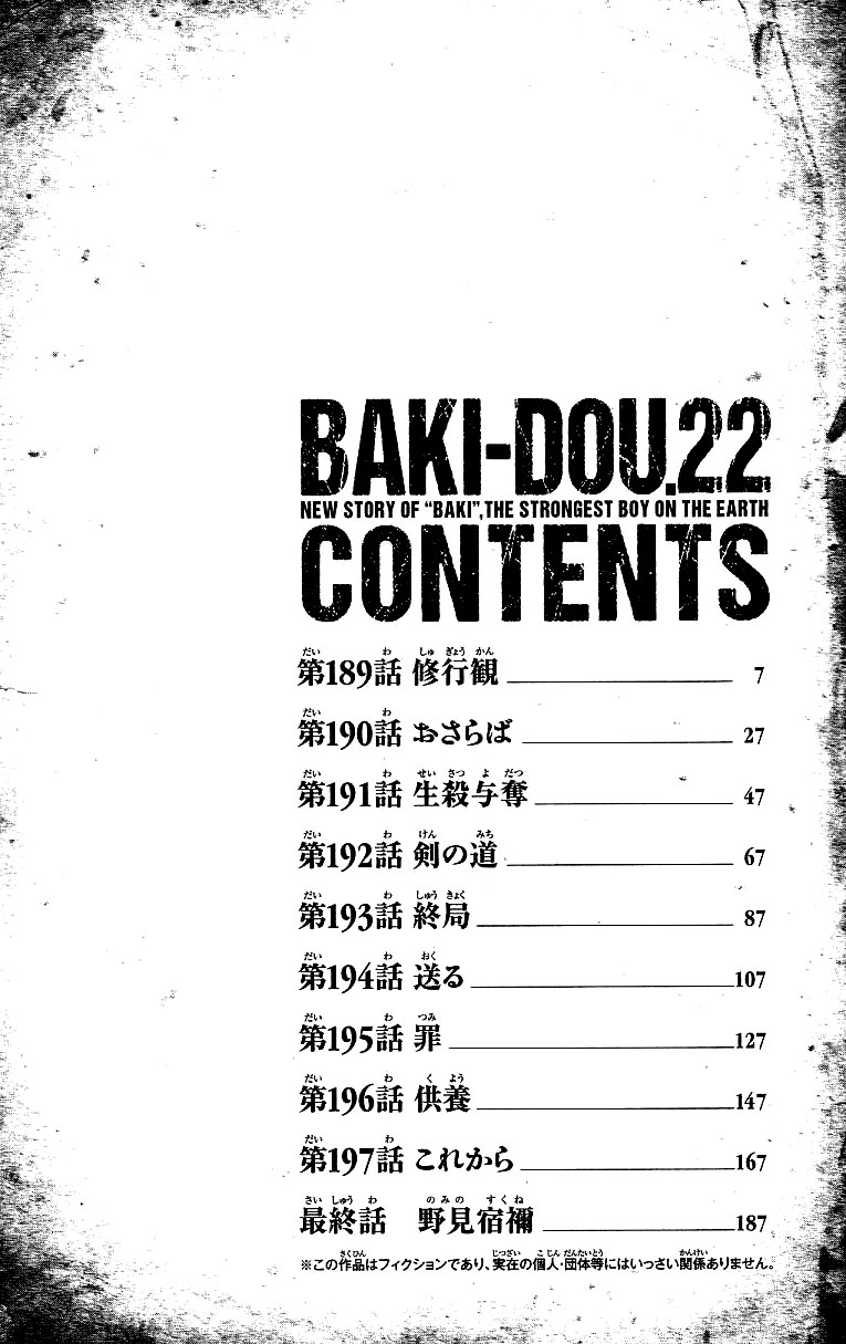 Baki Dou Vol. 22 Ch. 189 Realization of training