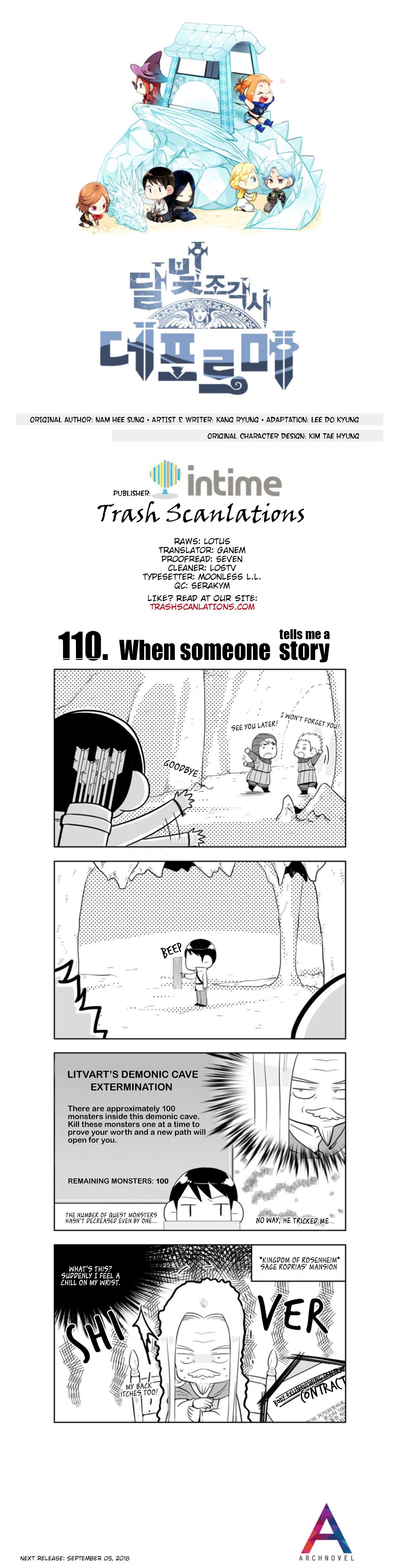 Moonlight Sculptor 4 koma Ch. 110 When someone tells me a story