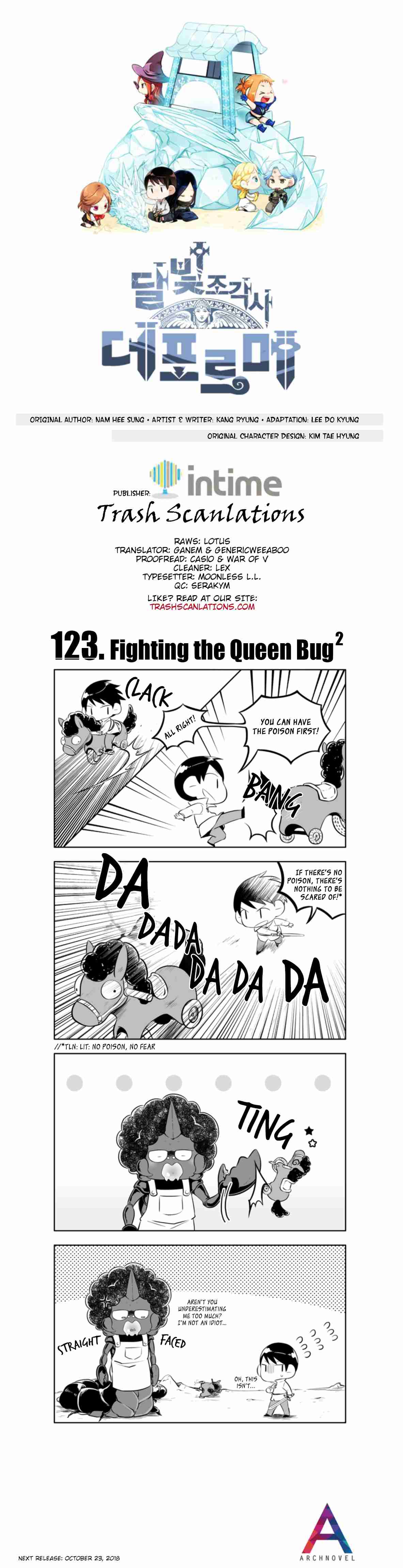 Moonlight Sculptor 4 koma Ch. 123 Fighting the Qeen Bug 2