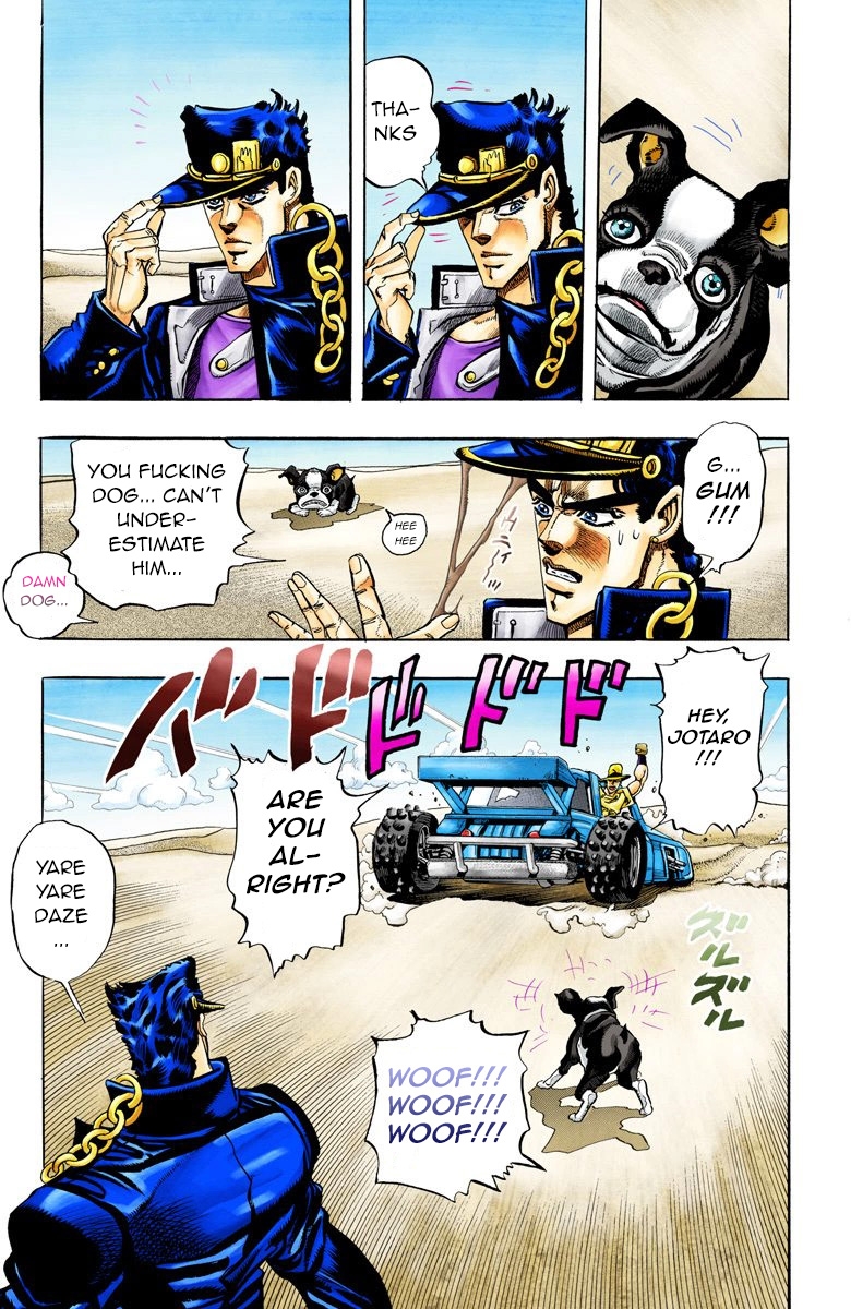 JoJo's Bizarre Adventure Part 3 Stardust Crusaders [Official Colored] Vol. 8 Ch. 75 'The Fool' Iggy and 'Geb' N'doul Part 6