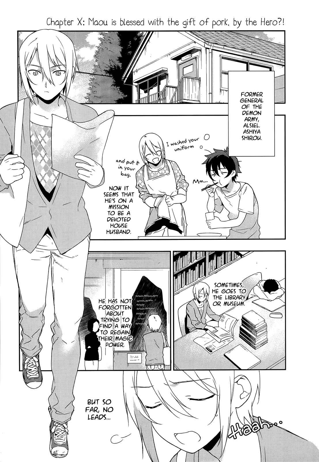 Hataraku Maousama! Vol. 1 Ch. 5.1 Maou is blessed with the gift of pork, by the Hero?! (Omake?)