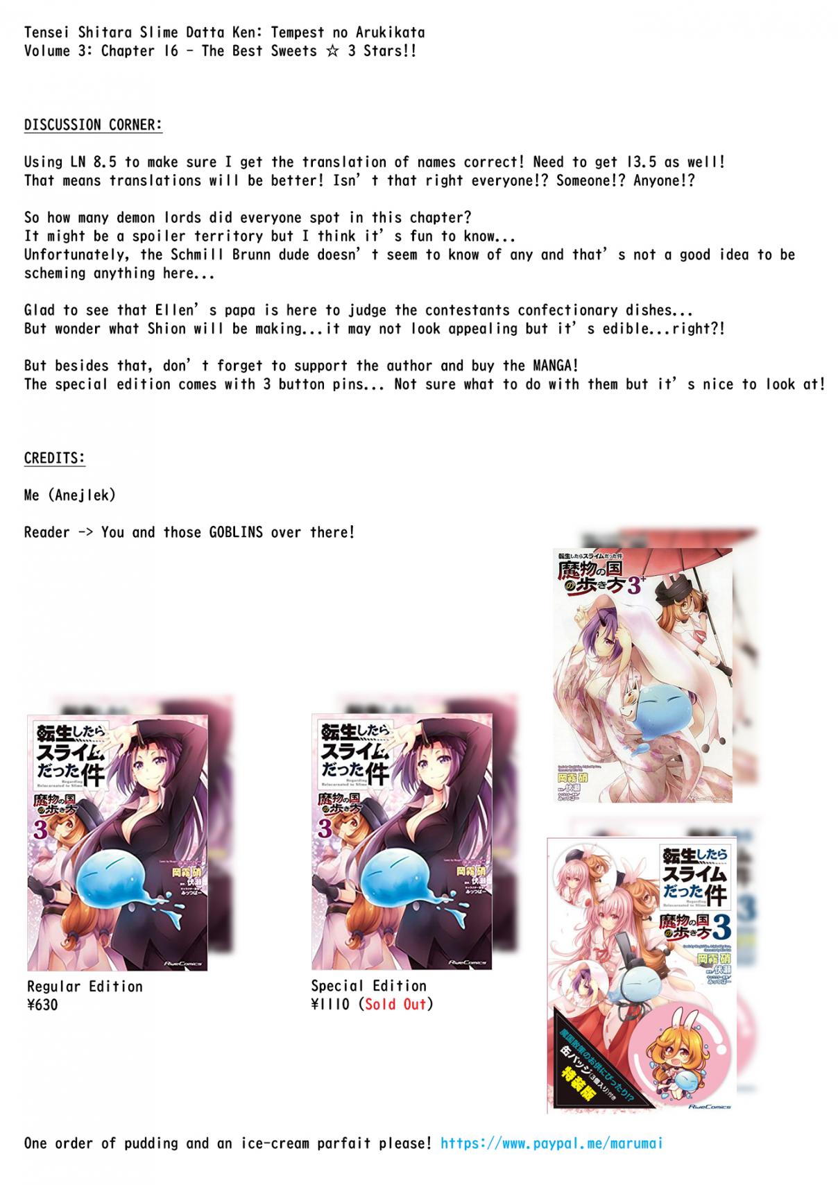 Tensei Shitara Slime Datta Ken: Tempest no Arukikata Vol. 3 Ch. 16 The Best Sweets ☆ 3 Stars!!