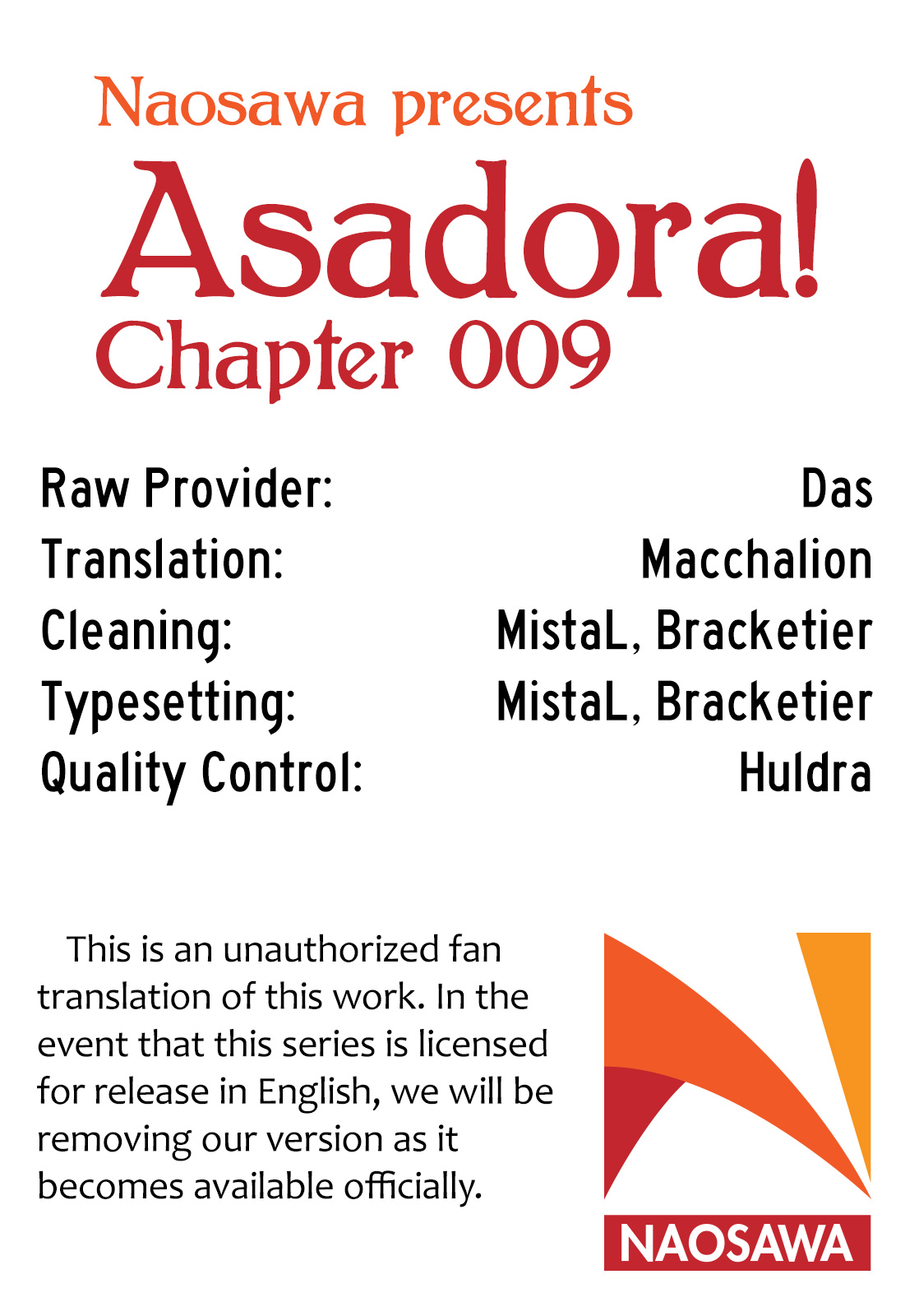 Asadora! Vol. 2 Ch. 9 That's...