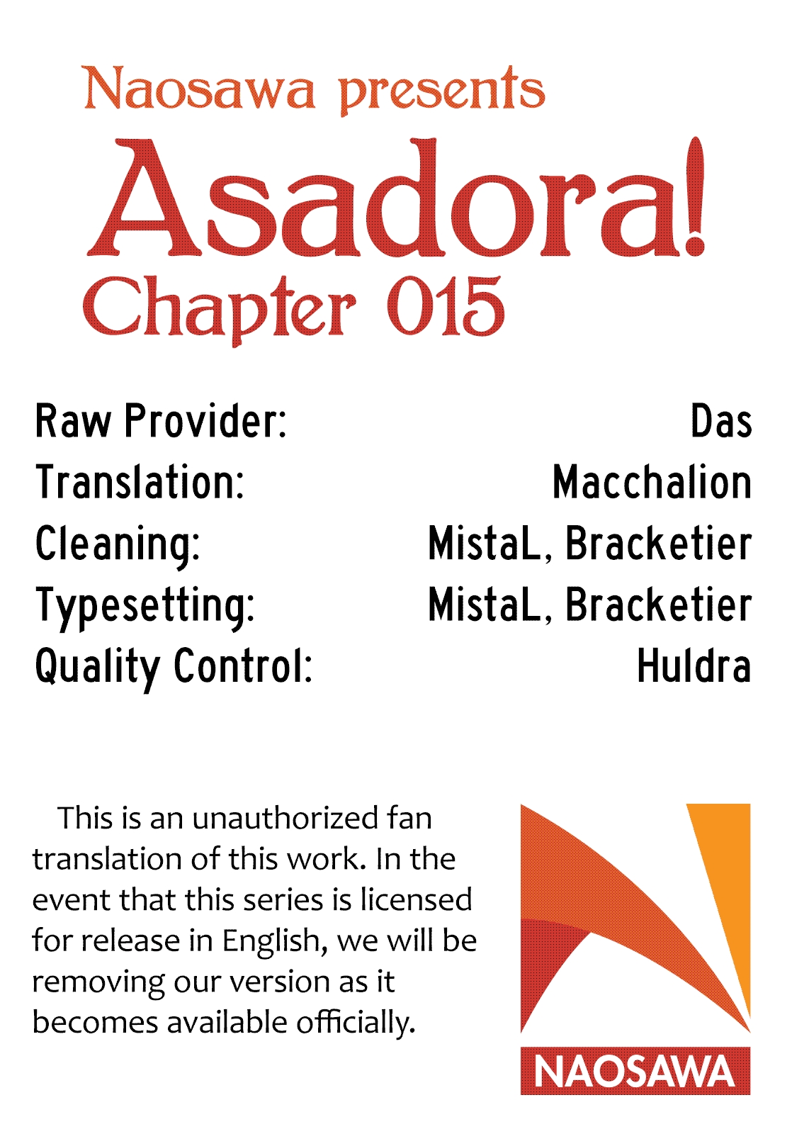 Asadora! Vol. 2 Ch. 15 17 Years Old