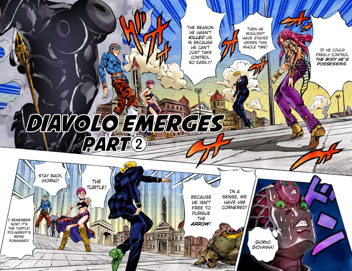 JoJo's Bizarre Adventure Part 5 Vento Aureo [Official Colored] Vol. 16 Ch. 142 Diavolo Emerges Part 2