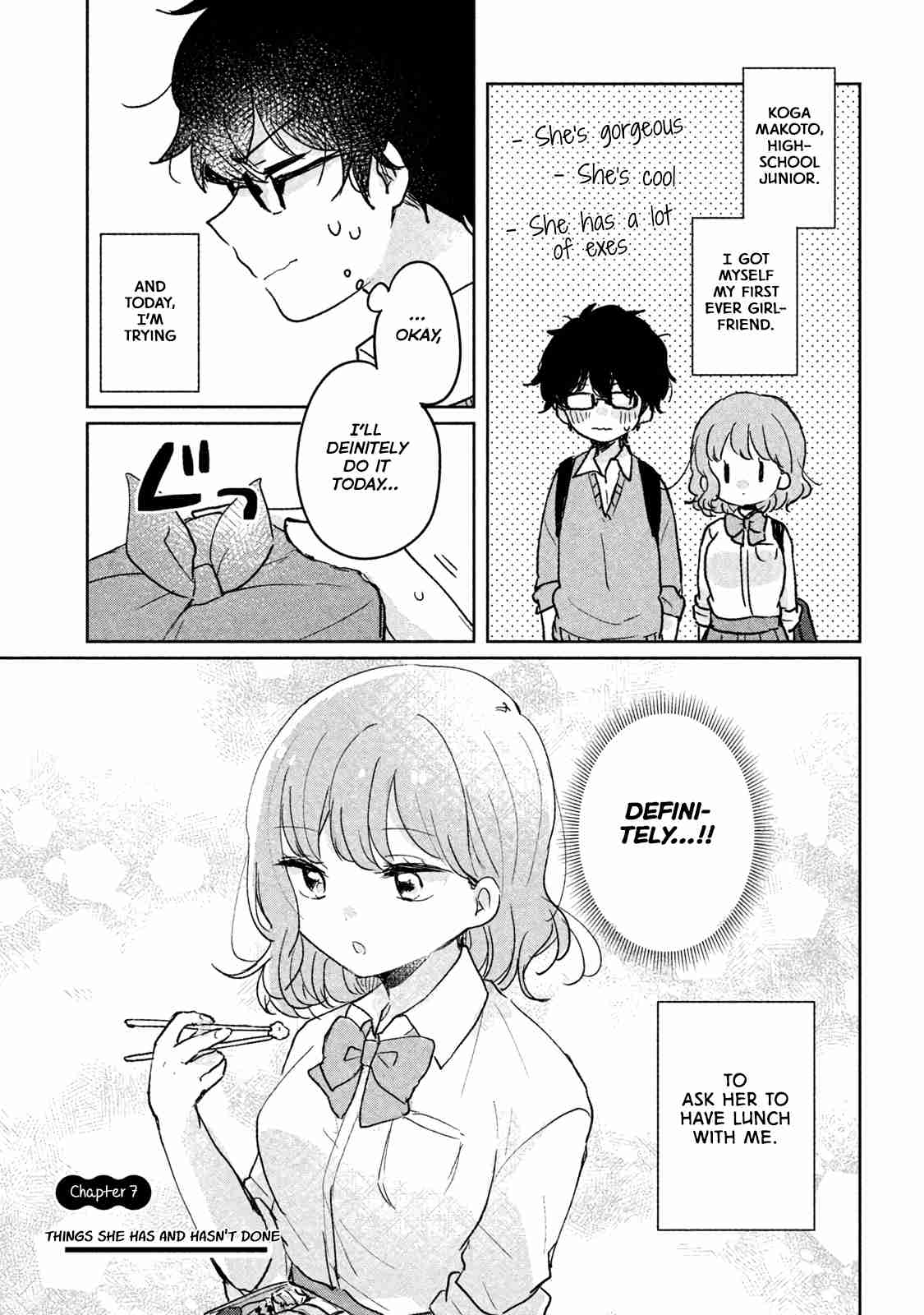 It's Not Meguro san's First Time Vol. 1 Ch. 7 Things She Has and Hasn't Done