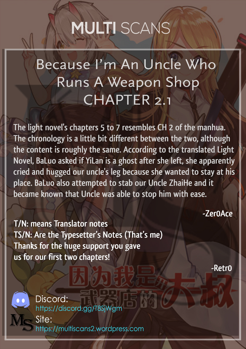 Because I'm An Uncle who Runs A Weapon Shop Ch. 2.1 Chapter 2.1