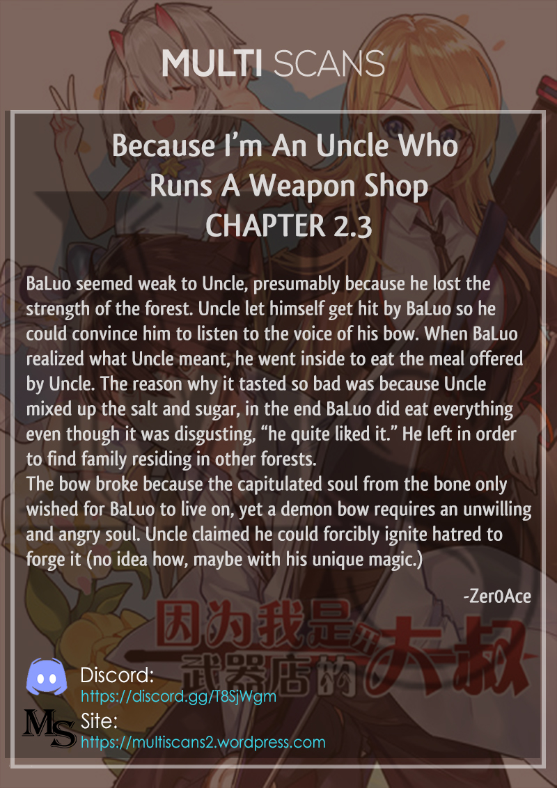 Because I'm An Uncle who Runs A Weapon Shop Ch. 2.3 Chapter 2.3