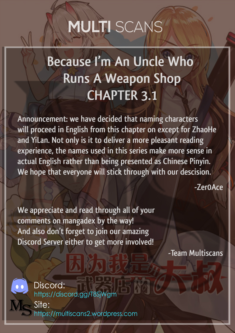 Because I'm An Uncle who Runs A Weapon Shop Ch. 3.1 Chapter 3.1