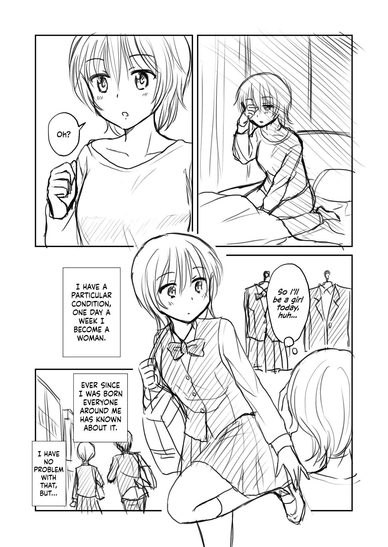 Mousou Fragments Ch. 1 This Morning When I Woke Up, I Had Become a Girl... Is a Theme Used Very Often.