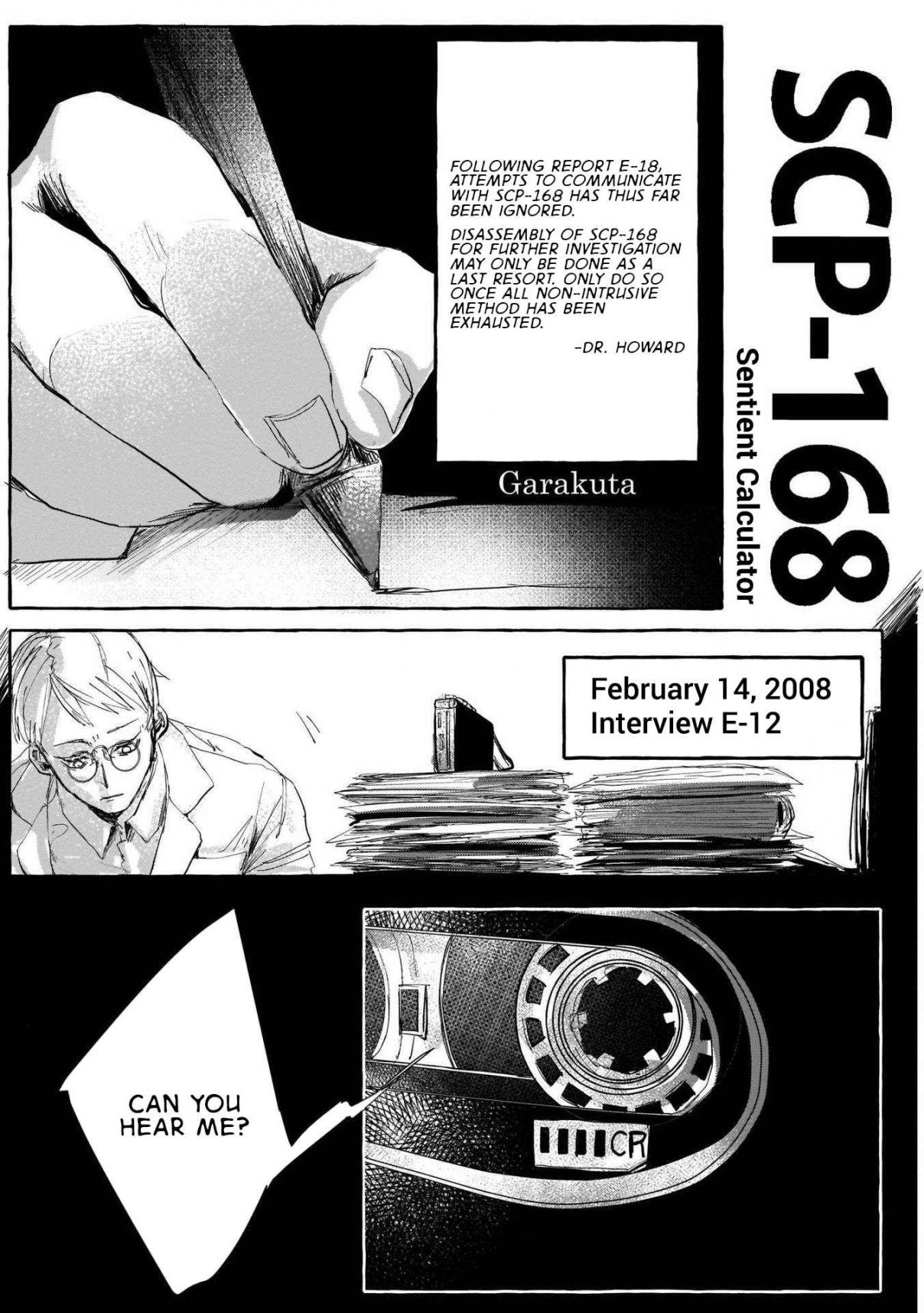 SCP Comic Anthology KI Vol. 1 Ch. 4 SCP 168 Sentient Calculator (Garakuta)