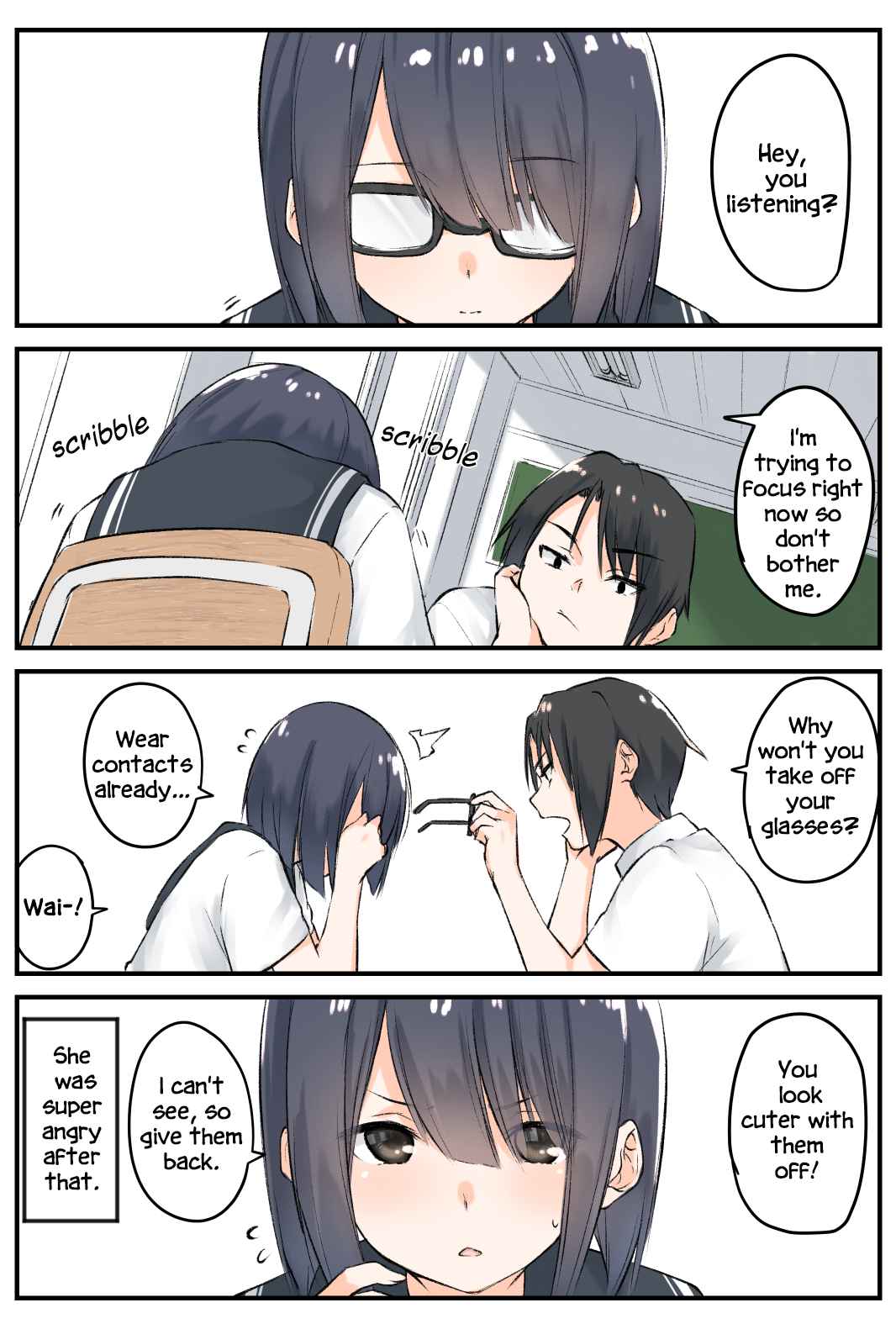 Studies With A Crush Ch. 4 I want to take the glasses girl's Glasses