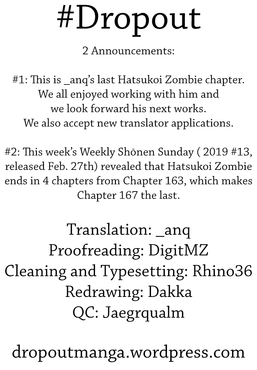 Hatsukoi Zombie Ch. 158 Doubt