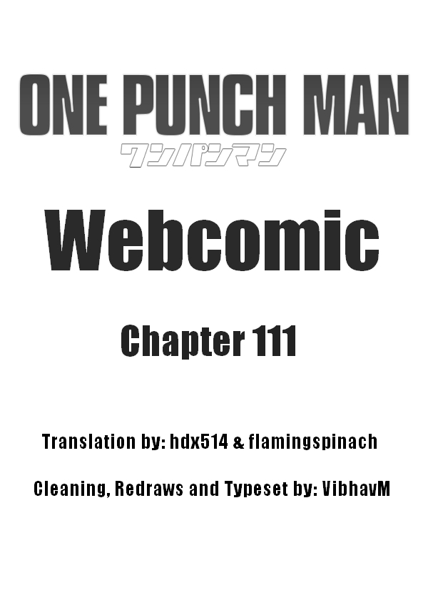 One Punch Man (Web Comic/Original) Ch. 111