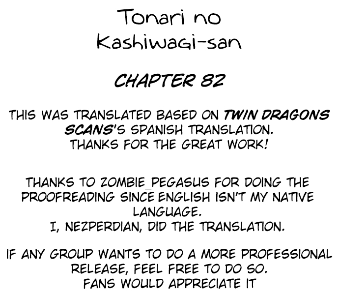 Tonari no Kashiwagi san Vol. 12 Ch. 82