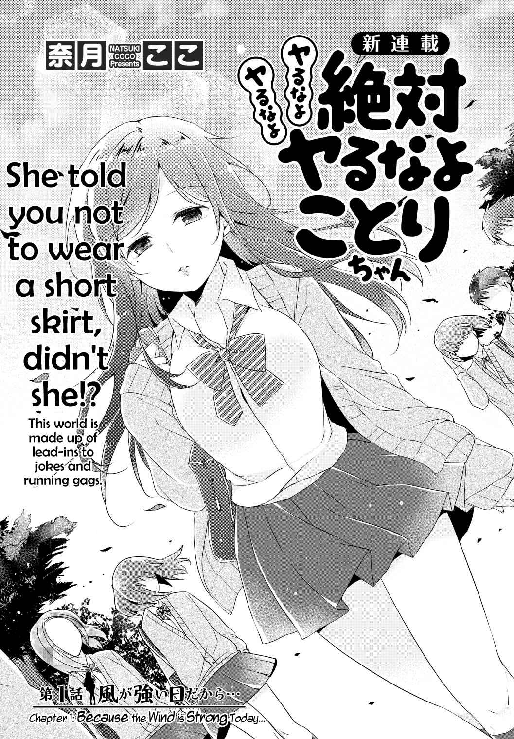 Don't Do It! Kotori chan Vol. 1 Ch. 1 Because the Wind is Strong Today...