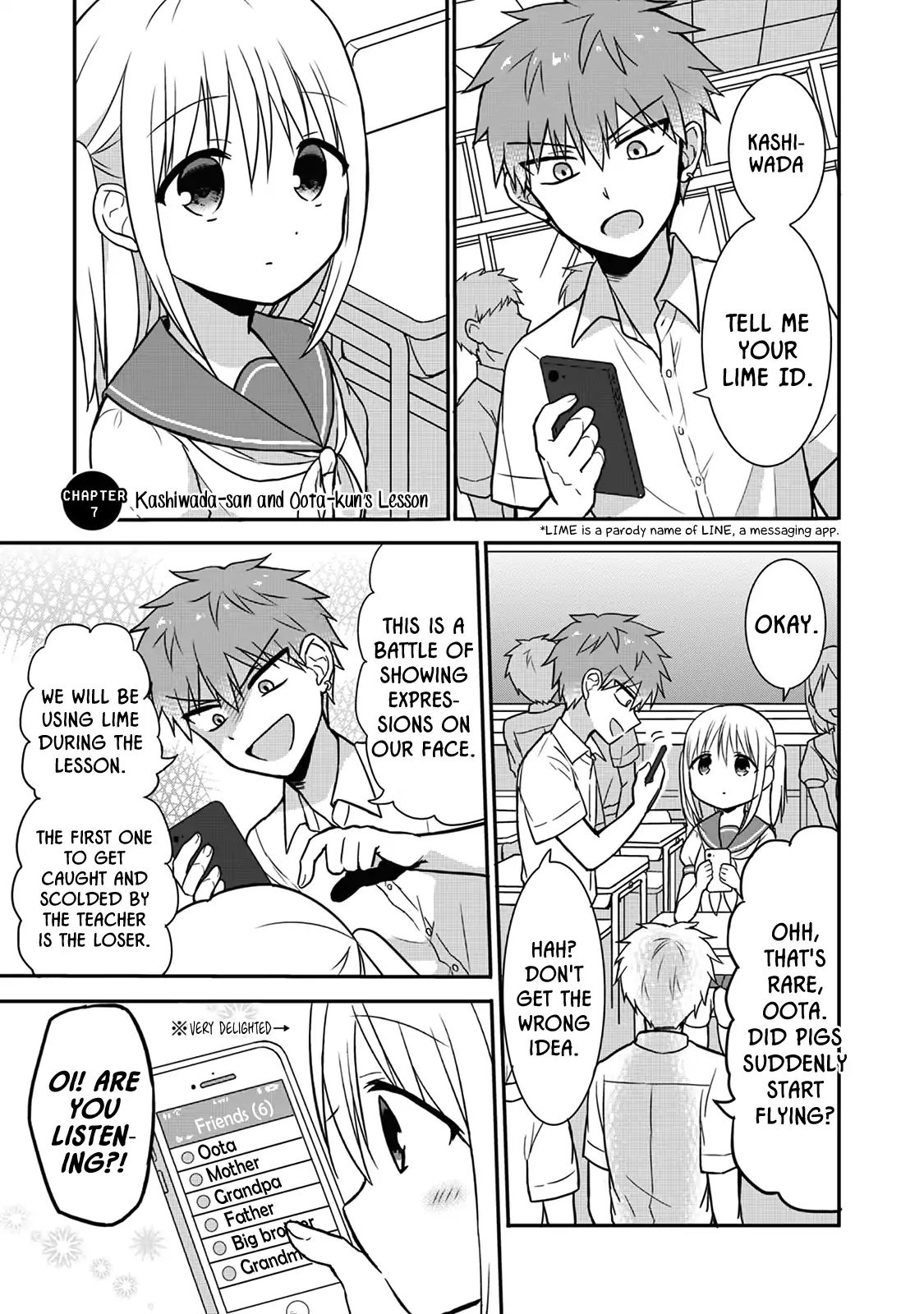 Expressionless Face Girl and Emotional Face Boy Chapter 7: Kashiwada-san and Oota-kun's Lesson